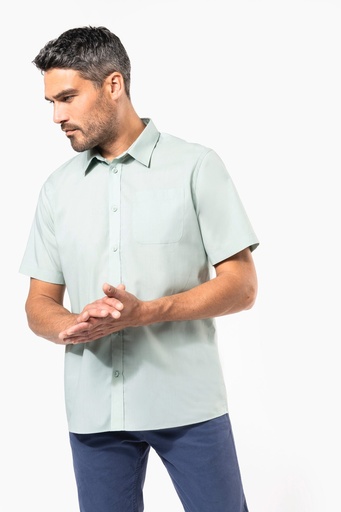[K551] Chemise popeline polycoton manches courtes entretien facile homme
