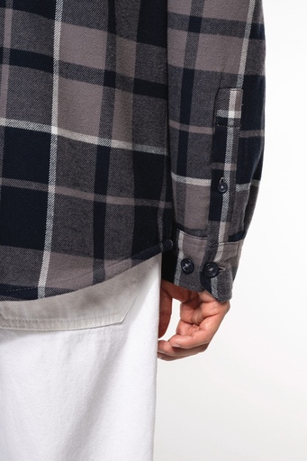 [K579] Surchemise à carreaux doublée sherpa homme