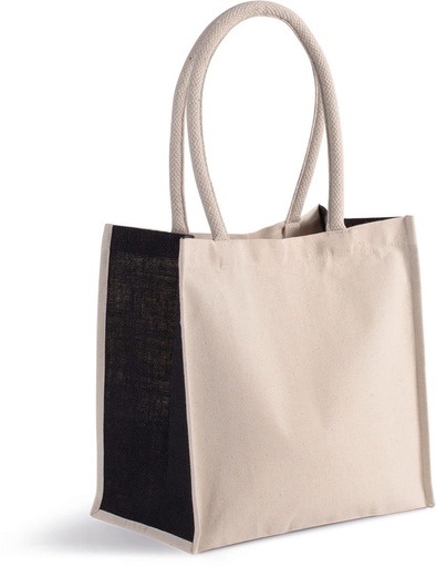 [KI0255] Sac cabas en coton / jute - 17 L